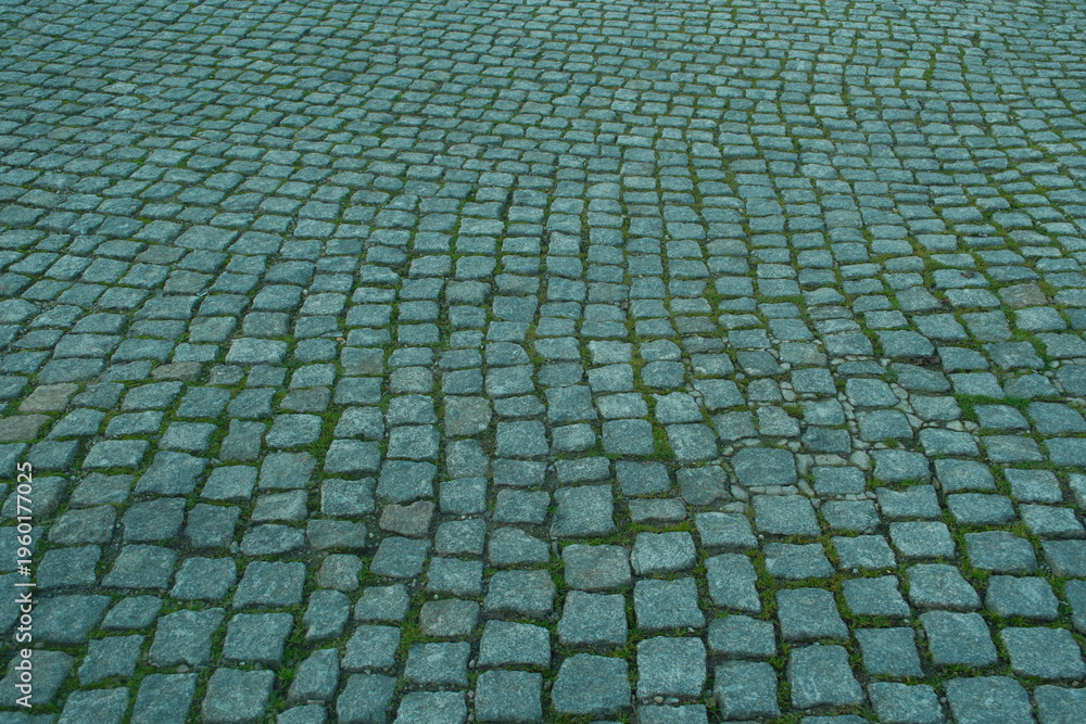 Fototapeta premium Textured grey european cobblestone floor