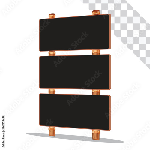 Wooden Sign Board Vector Illustration Isolated on White Background