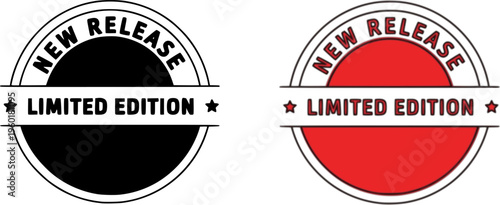 Limited edition red circular badge icon with bold white text, promotional sale label for marketing and advertising use
