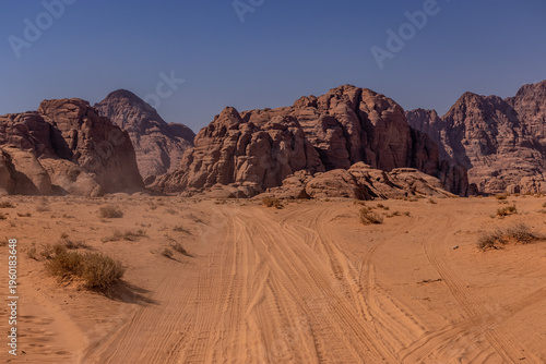 Rocky landscape of Wadi Rum desert, Jordan