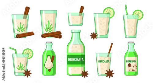 Horchata Drinks Collection: Refreshing Beverages with Cinnamon and Lime