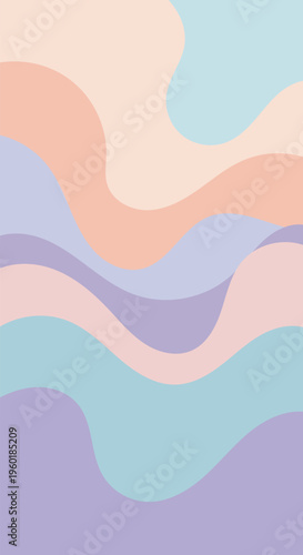 Soft pastel waves create a calming and abstract background design