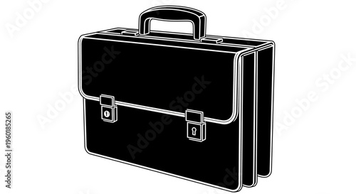 Classic Black Briefcase Professional Accessory for Business.