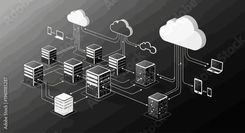 Isometric Cloud Computing and Data Server Network Infrastructure.