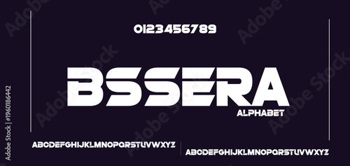 BSSERA font Digital technology Minimal modern alphabet fonts. Typography minimalist urban digital neon future creative logo font. vector illustration. Future 