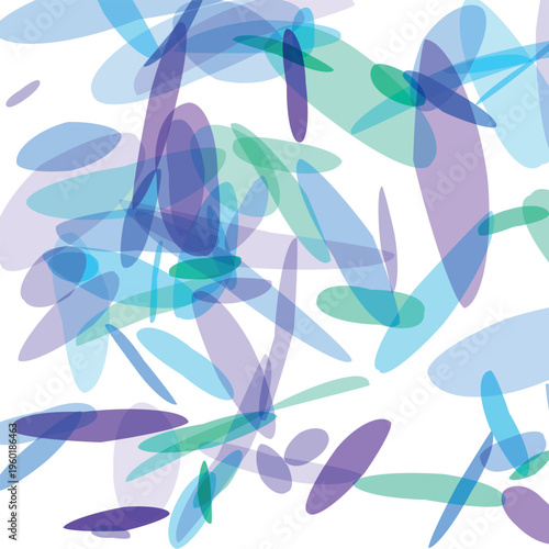 Abstract colorful shapes and lines in blues and purples on white background for design and decoration  modern art