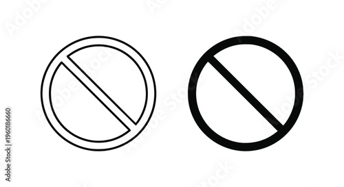 Vector illustration of prohibited sign icon set, vector illustration