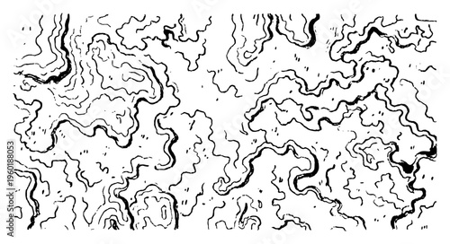 Topographic map contour lines background for terrain geography and organic wavy texture design