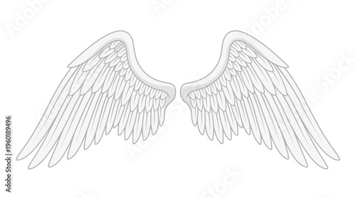 Two majestic angel wings spread wide, a symbol of freedom, protection, and divinity