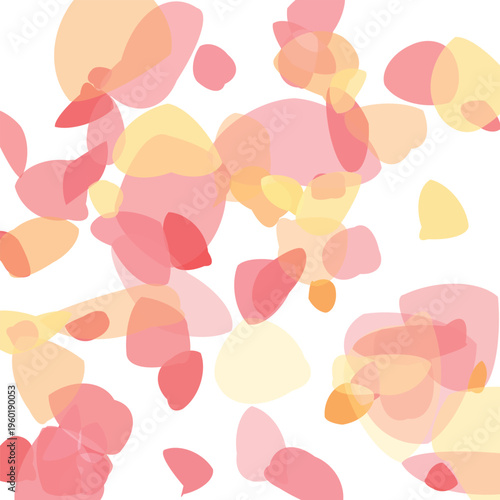 Colorful abstract watercolor splatters in soft pastel pink and peach tones isolated on transparent background