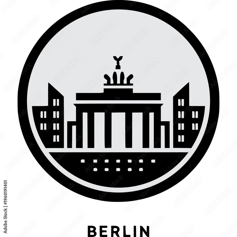 Fototapeta premium Berlin Skyline Vector Icon