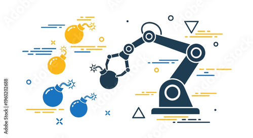 Industrial robotic arm machine technology.