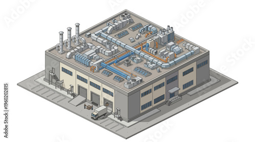 Industrial Building with Ventilation System and Loading Dock