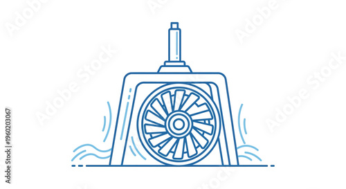 Industrial Water Wheel Mechanism Closeup.