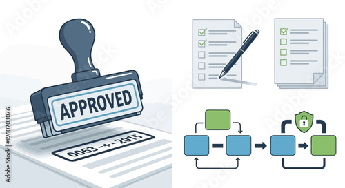 Approved Stamp on Business Document.