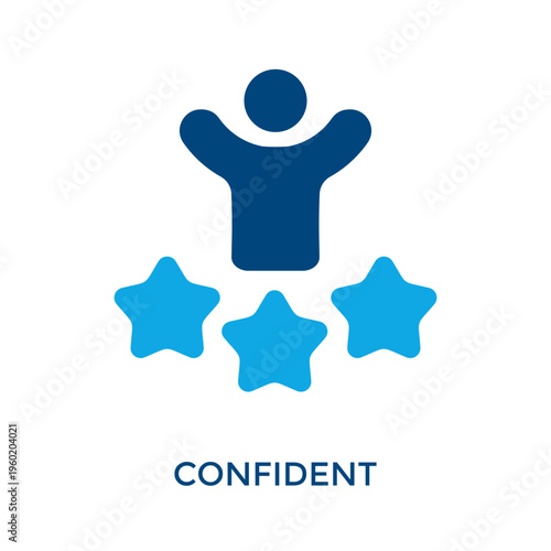 Confident Icon Dual Tone Style. Vector Illustration For Graphic Design