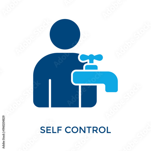 Self Control Icon Dual Tone Style. Vector Illustration For Graphic Design