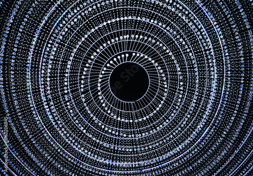 A beautiful crystal chandelier, indoors