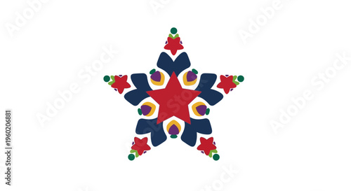 Colorful star shape decorative design element.
