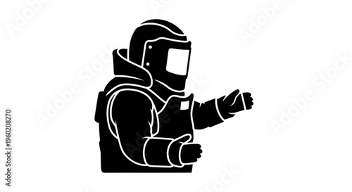 Astronaut in Space Suit Profile View.