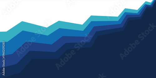 Abstract Wave Pattern with Blue Gradient Horizontal Background Design. Vector illustration