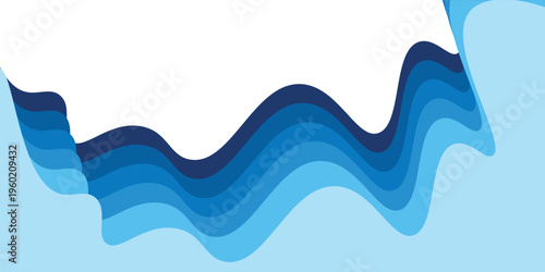 Abstract Wave Pattern with Blue Gradient Horizontal Background Design. Vector illustration