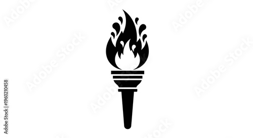 Black torch with flame icon symbol.