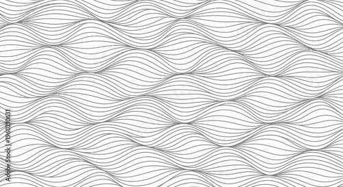 Abstract seamless wavy lines pattern. Modern monochrome flowing ripple texture background. Elegant black and white graphic design element.