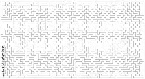 Abstract intricate grey maze puzzle on white background, symbolizing complexity, challenge, problem solving, and strategic thinking.