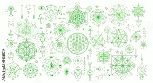 Sacred Geometry Symbols Collection: Esoteric Symbols, Mysticism, Occult, Spiritual Patterns
