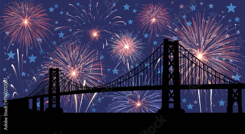 Fireworks exploding in the night sky.