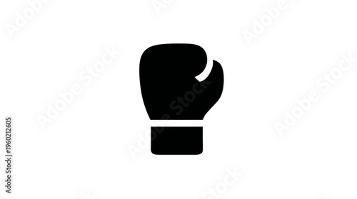 A black boxing glove icon on a white background, representing the sport of boxing and fitness