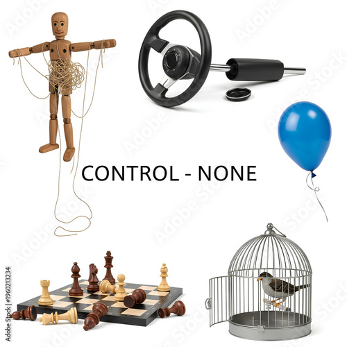 Obraz na płótnie Various objects with the control type set to none a diverse collection.
