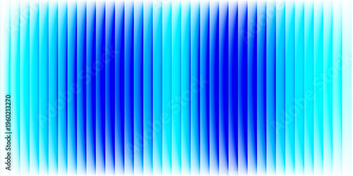 Abstract vertical blue light bar pattern background with glowing cyan center, creating a vibrant digital sound wave or equalizer effect, isolated on
