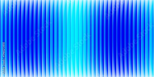 Abstract vertical blue light bar pattern background with glowing cyan center, creating a vibrant digital sound wave or equalizer effect, isolated on