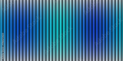 Abstract vertical blue light bar pattern background with glowing cyan center, creating a vibrant digital sound wave or equalizer effect, isolated on