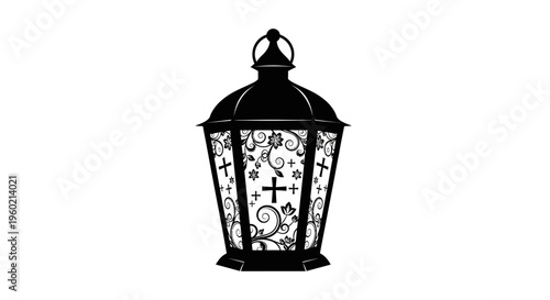 Black Outdoor Decorative Lantern Light Fixture.