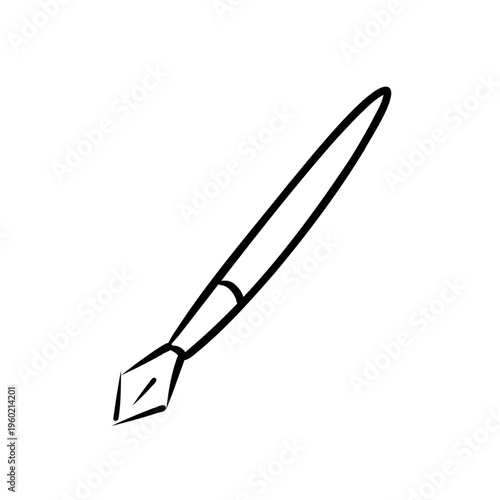 Cute Pen Icon Flat Vector Illustration, Writing Tool Doodle Style