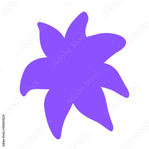 Cute Flower Shape Icon Flat Vector Illustration, Abstract Floral Doodle Style