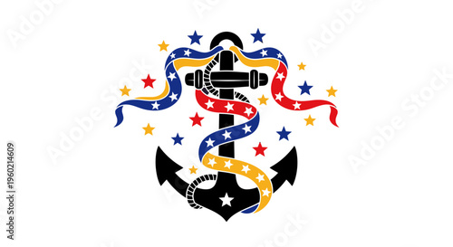 Nautical Anchor Symbol Emblem Decoration.