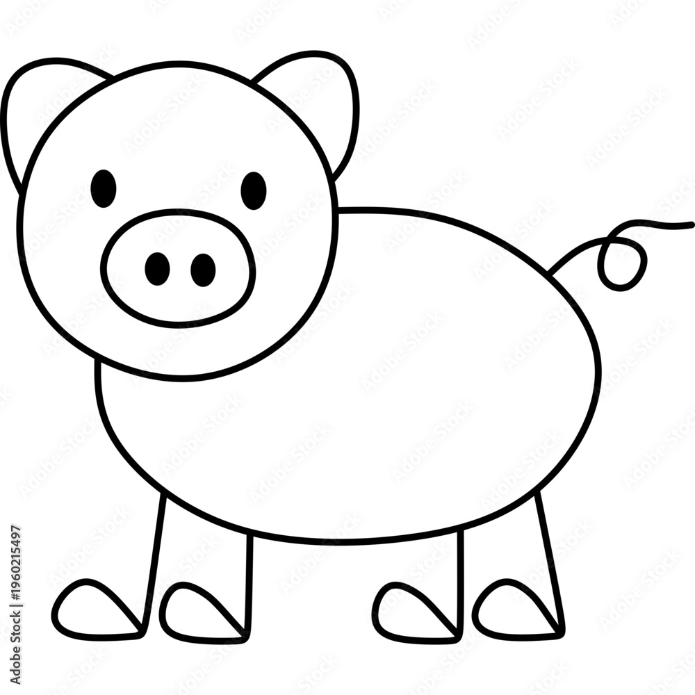 Obraz premium Cute Animal Outline Icon