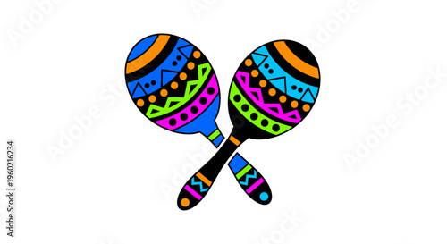 Colorful maracas musical instruments.