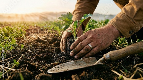 farmer, agriculture, field, farm, farming, nature, agricultural, plant, farmland, man, land, rural, harvest, crop, cultivated, spring, green, organic, person, growth, summer, male, countryside, sunset