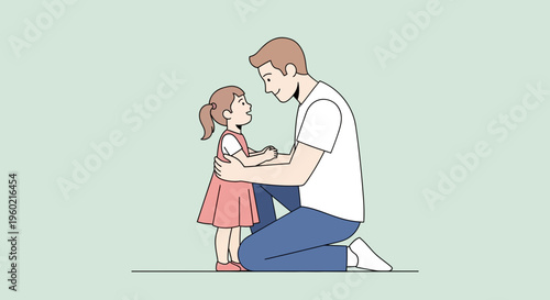 Man and little girl playing together.