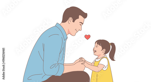 Man and little girl holding hands.