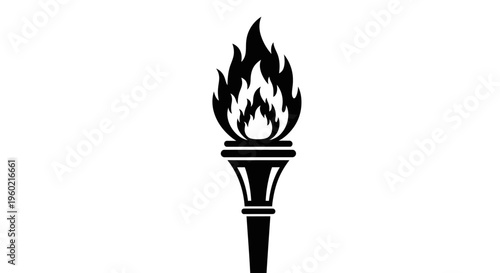 Black torch with flame icon symbol.