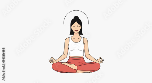 Woman in yoga meditation pose sitting.