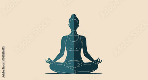 Woman in meditation sitting crosslegged.