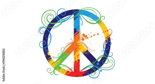 Colorful Peace Sign Symbol Design.