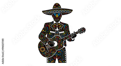 Man in sombrero playing guitar.